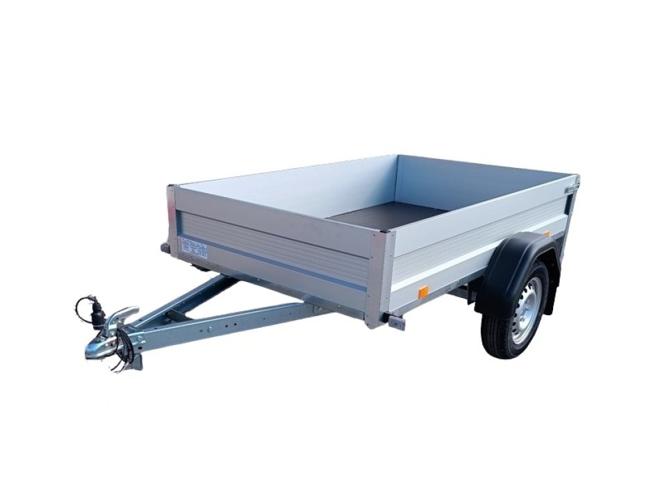 Alfa 12013MN.75L Alu oldalfalas, laprugós utánfutó, 200x126 cm, 750kg